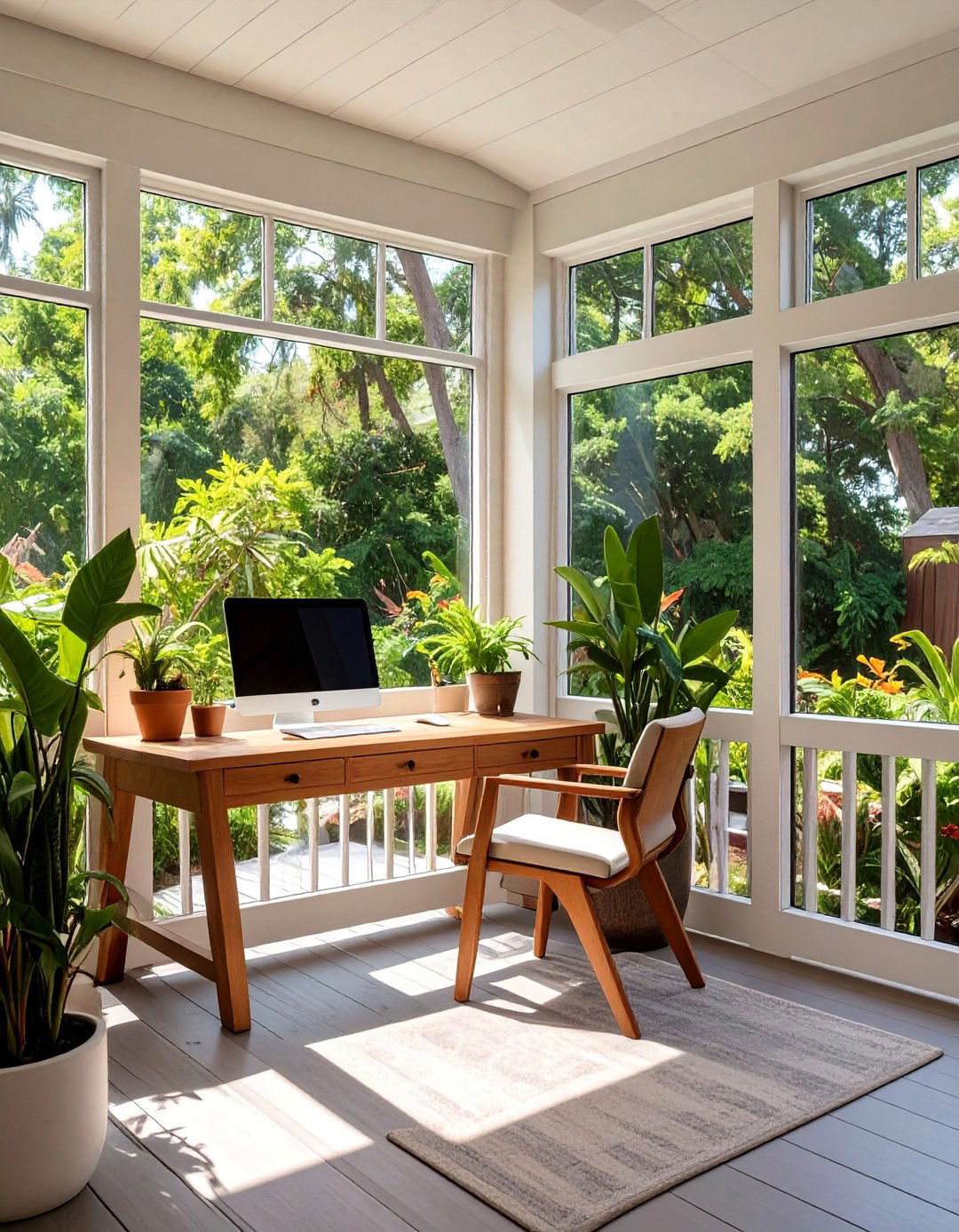 Screened Porch as a Home Office - 30 screened porch ideas