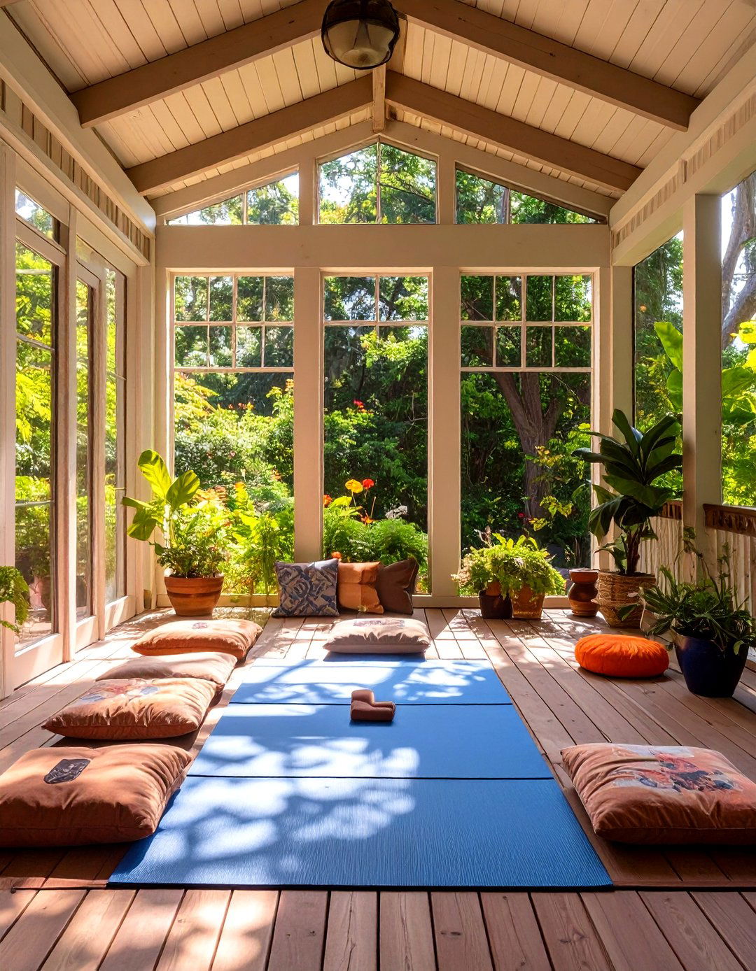 Screened Porch as a Tranquil Yoga Studio - 30 screened porch ideas
