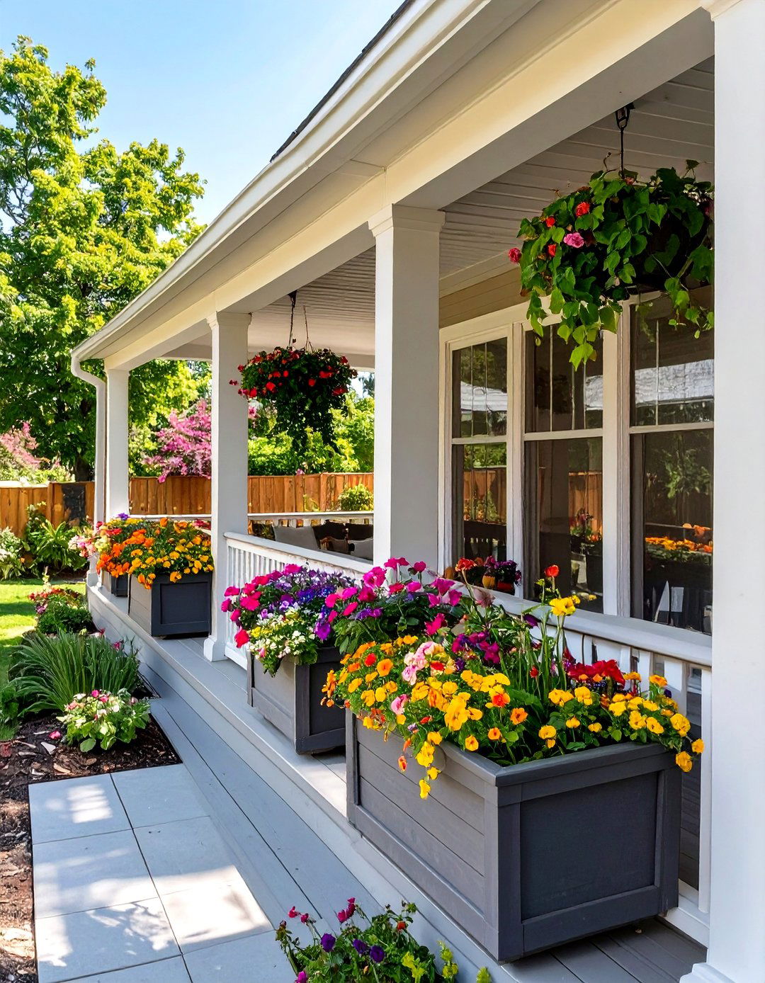 Screened Porch with Integrated Planters - 30 screened porch ideas