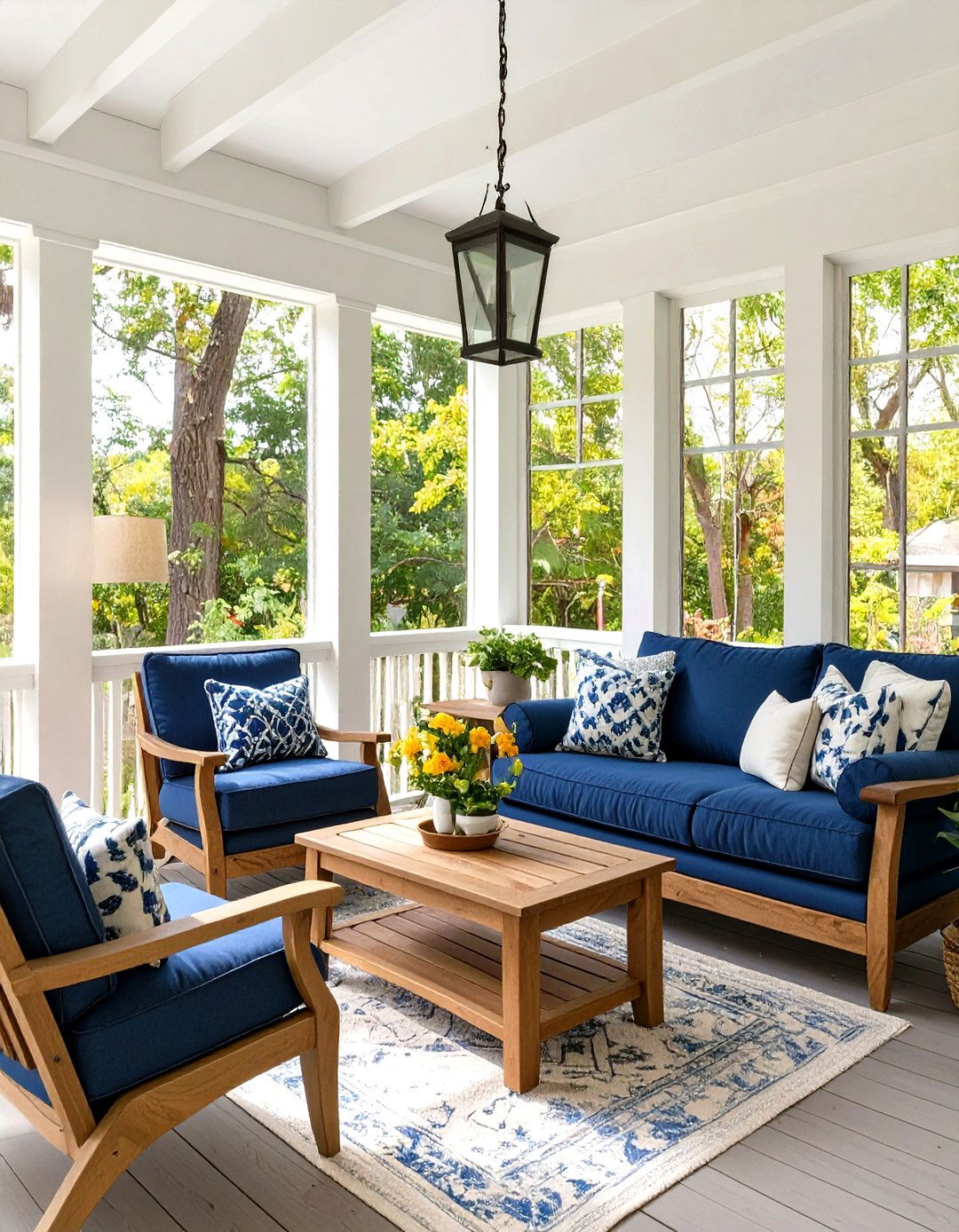 Screened Porch with a Cozy Conversation Set - 30 screened porch ideas