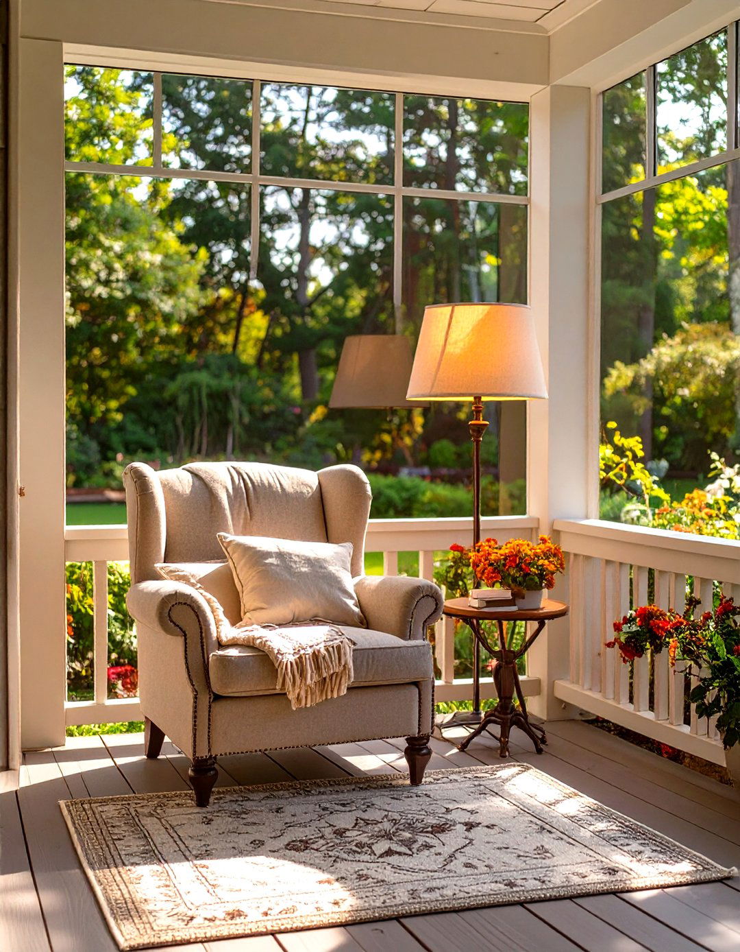 Screened Porch with a Reading Nook - 30 screened porch ideas