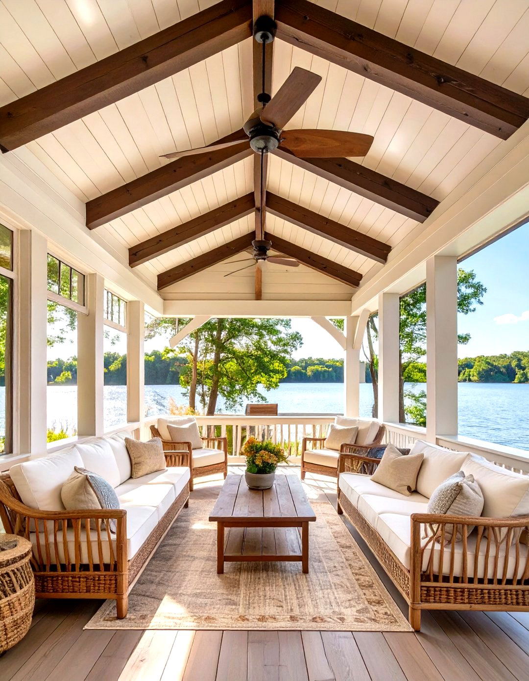 Screened Porch with a Vaulted Ceiling - 30 screened porch ideas