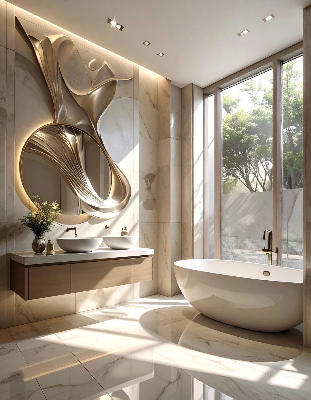 Sculptural Metal Wall Art - 30 bathroom wall art ideas