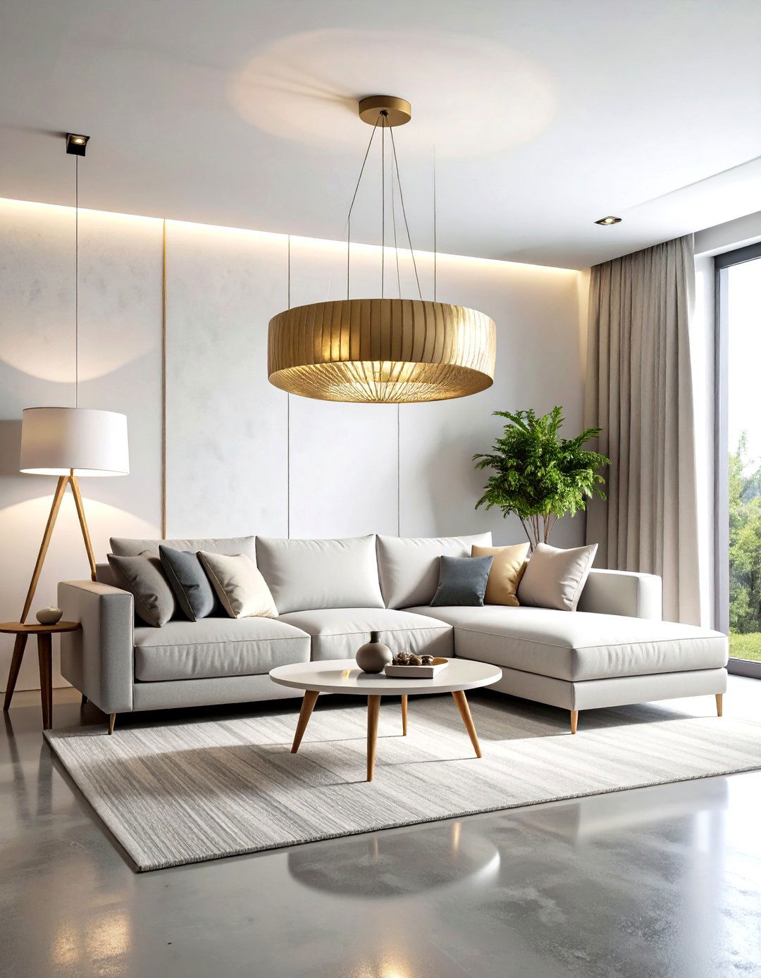 Sculptural Pendant living room ceiling lighting - 30 living room ceiling lighting ideas