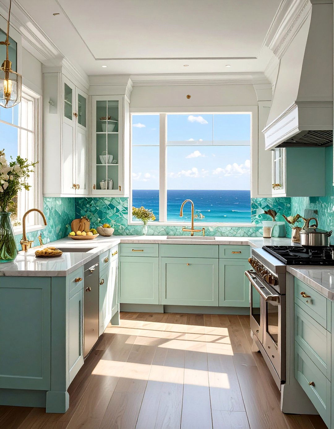 Sea Glass Inspired Kitchen - 30 coastal kitchen ideas
