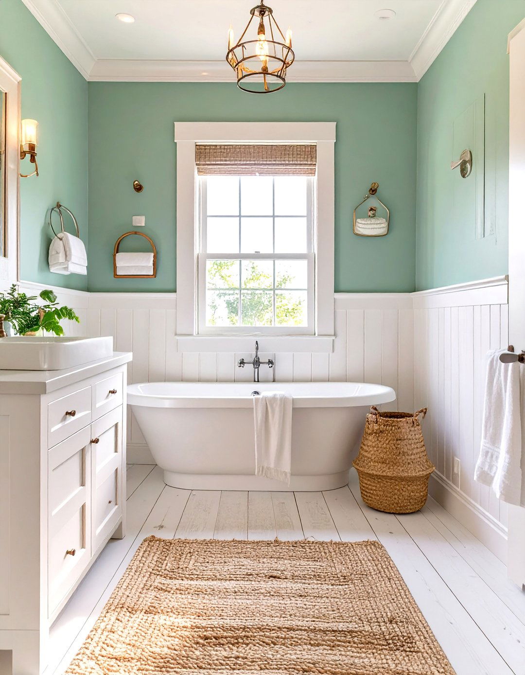 Seafoam Green for a Light Coastal Vibe - 30 small bathroom bathroom color ideas