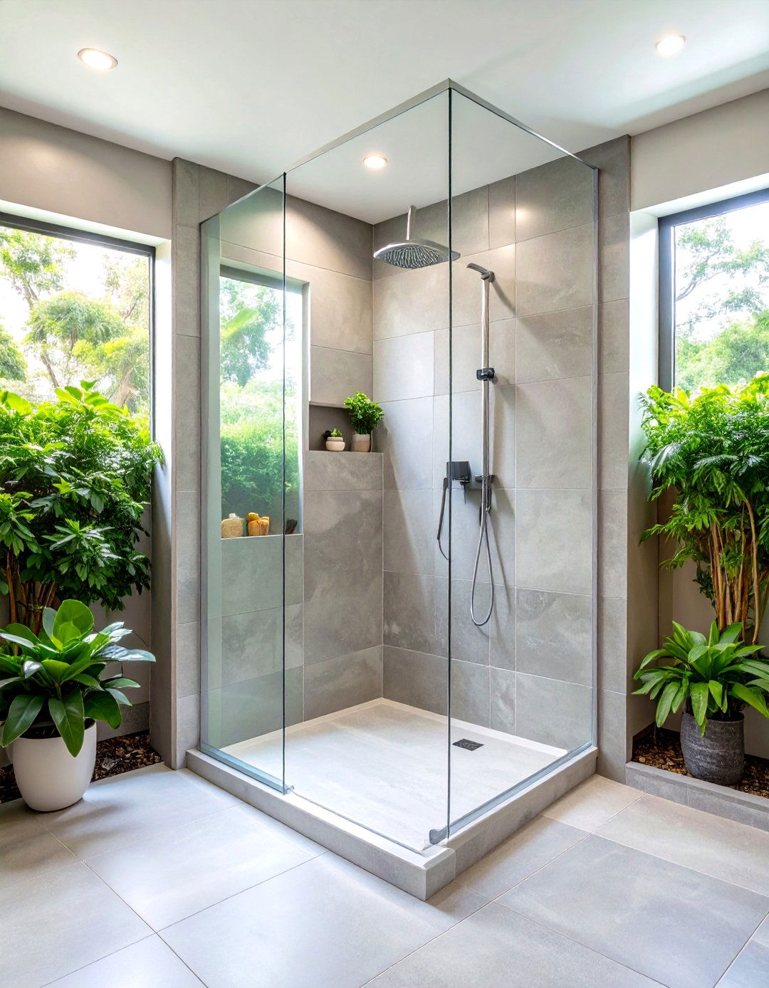 Seamless Floor and Wall Tile Shower - 30 large tile shower ideas