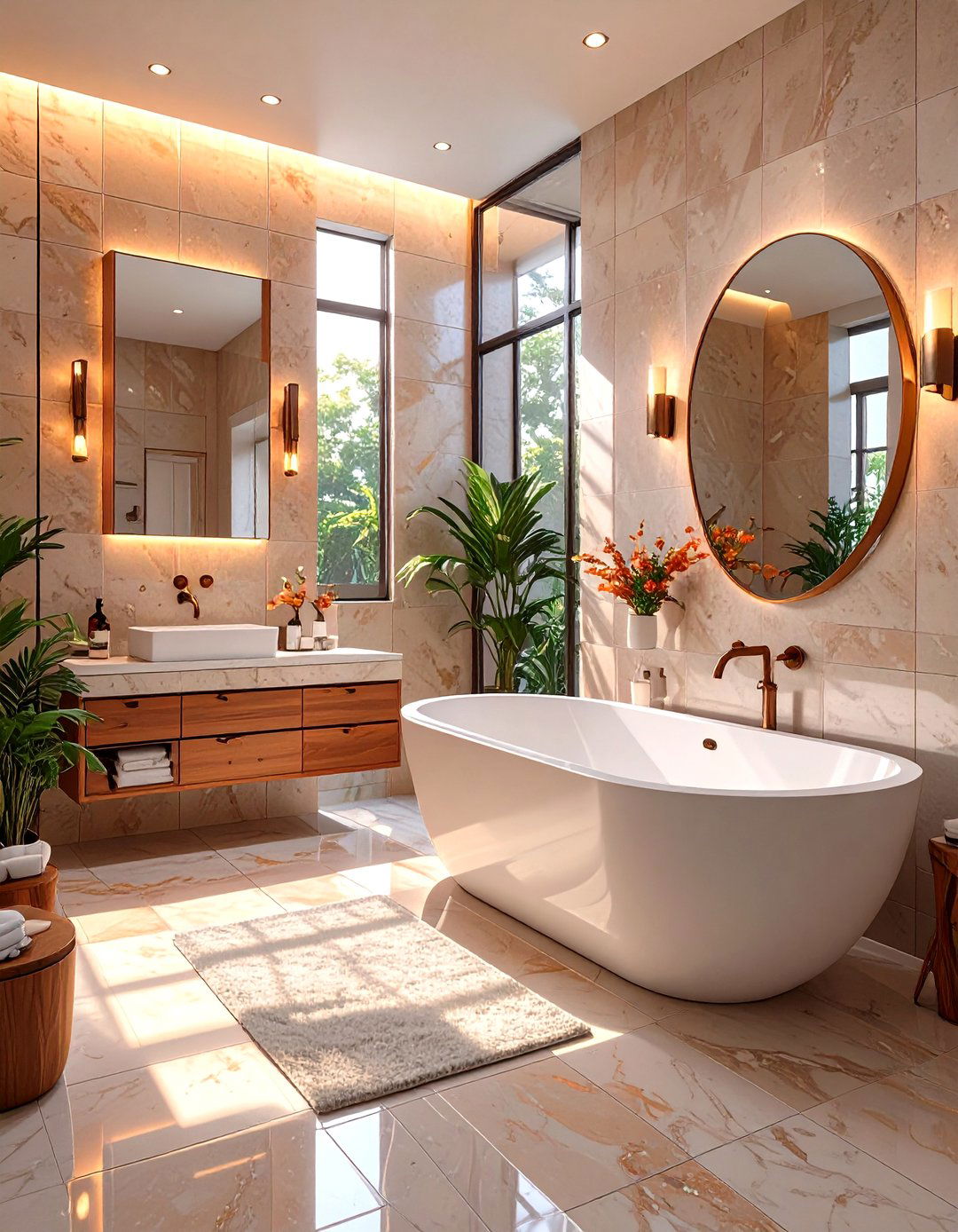 Seamless Floor to Wall Bathroom Tiling - 30 bathroom tiling ideas