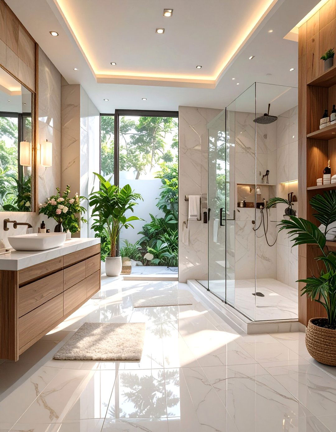 Seamless High Gloss Bathroom Floor Tiles - 30 bathroom floor tiles ideas