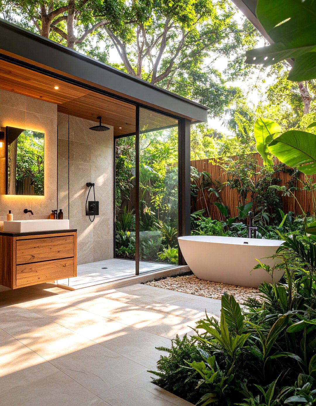 Seamless Indoor Outdoor Bathroom - 30 3d bathroom design ideas