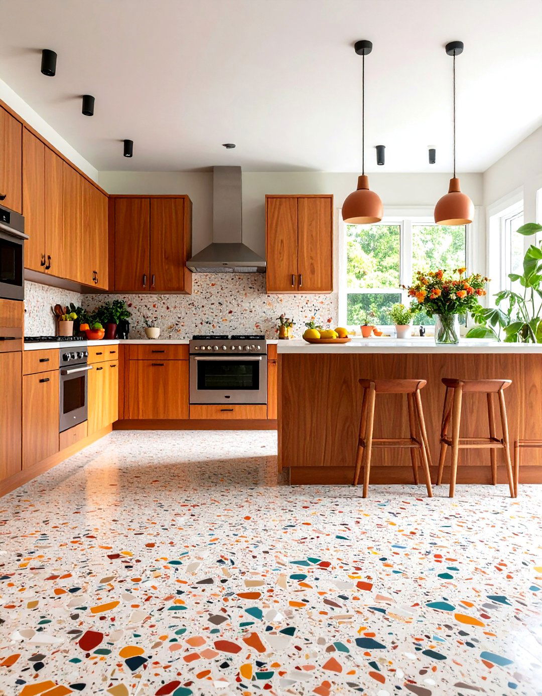 Seamless Terrazzo Kitchen Floor - 30 kitchen floors ideas