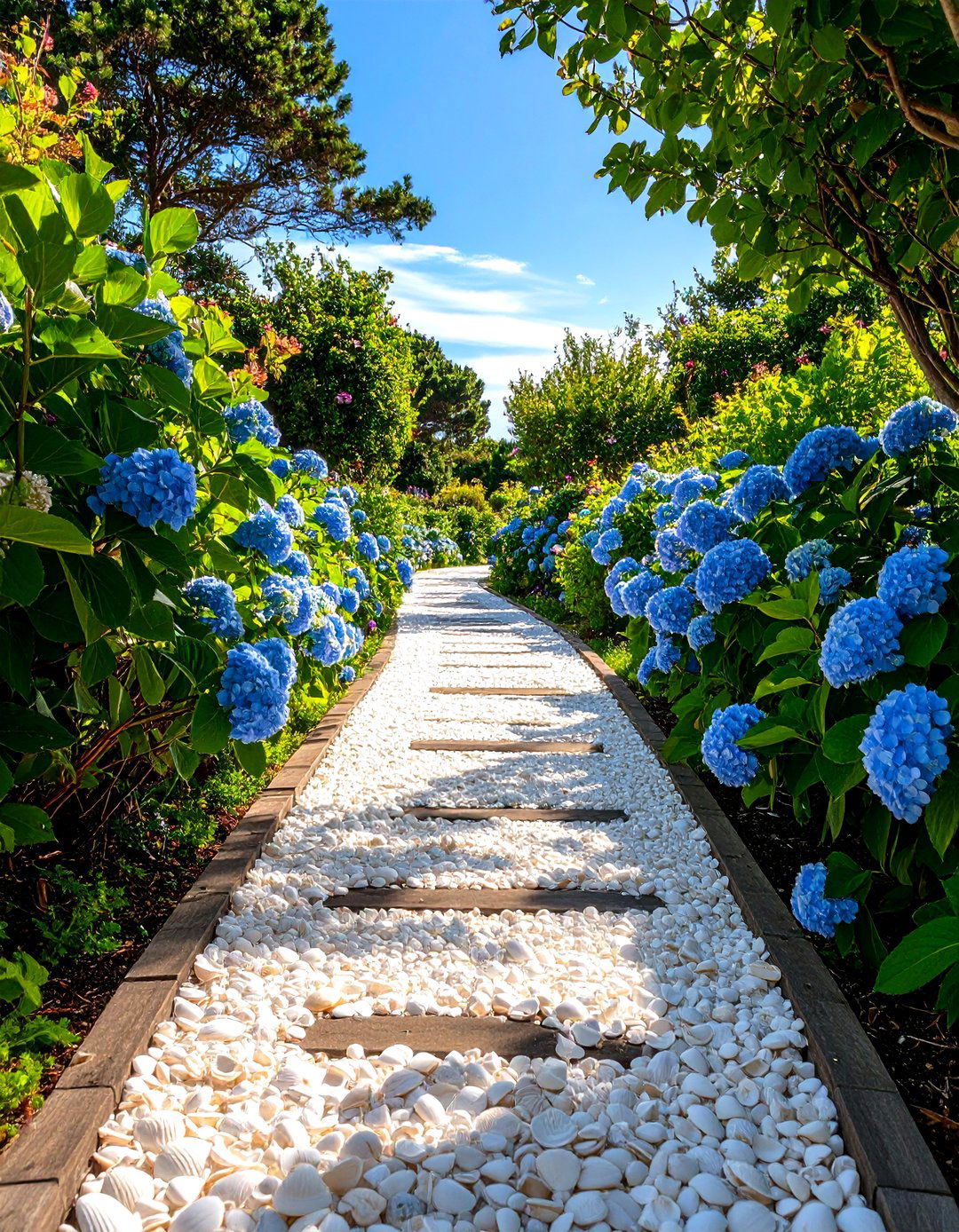 Seashell Covered Garden Path - 30 garden path ideas
