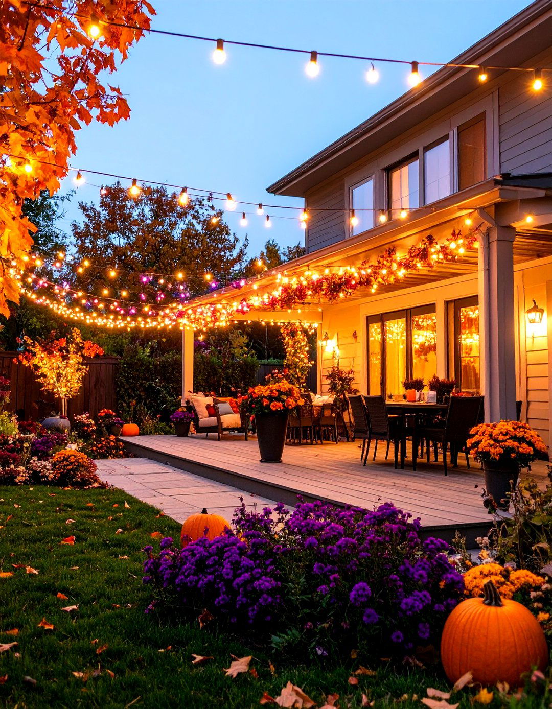 Seasonal Color Outdoor String Light Idea - 30 outdoor string light ideas