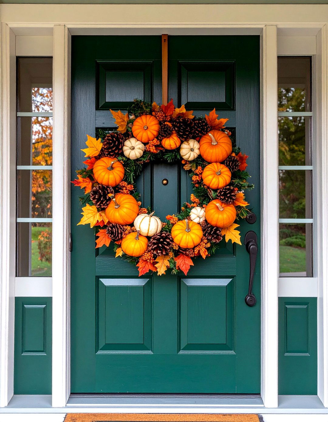 Seasonal Front Door Wreath - 30 porch decor ideas
