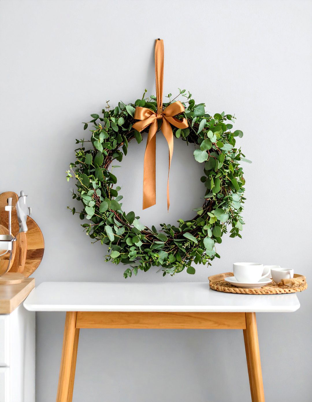 Seasonal Kitchen Wreath Display - 30 kitchen wall art ideas