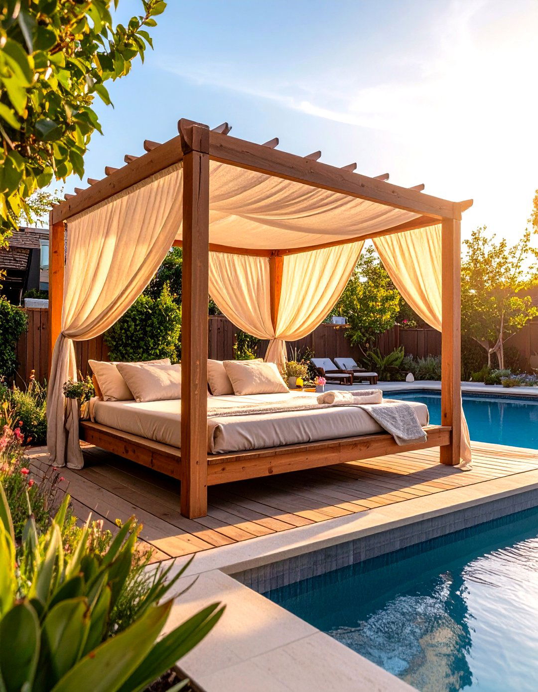 Secluded Lounge Nook - 30 pool landscaping design ideas