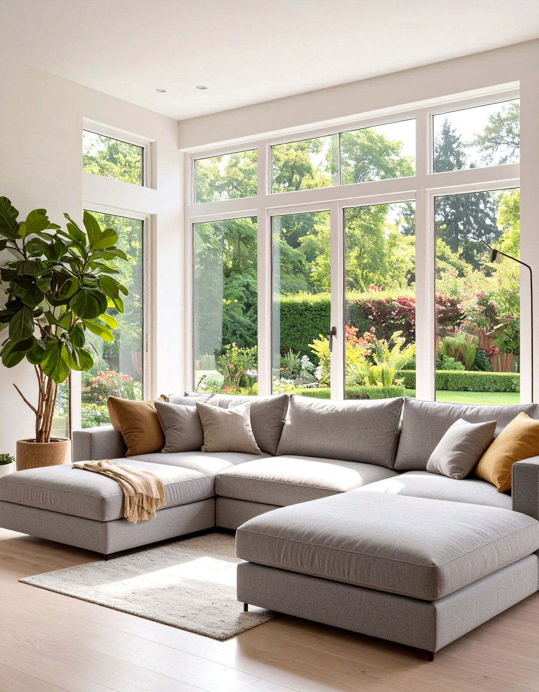 Sectional Placed in Front of a Large Window - 30 sectional living room ideas