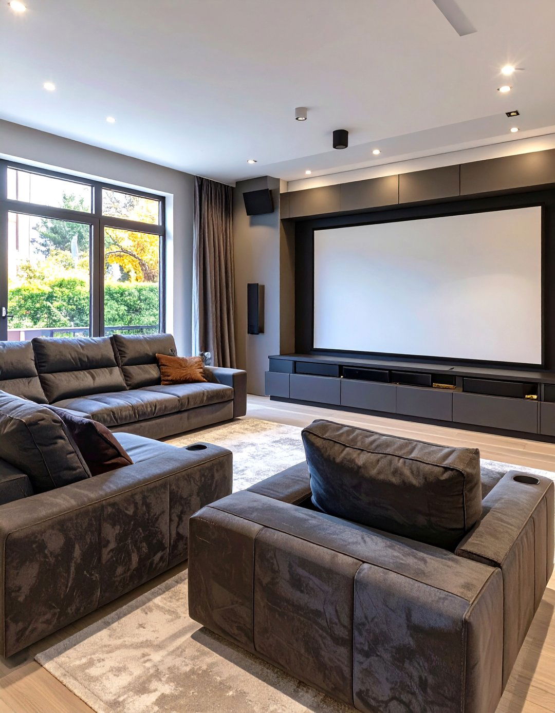 Sectional with Built In Recliners - 30 sectional living room ideas