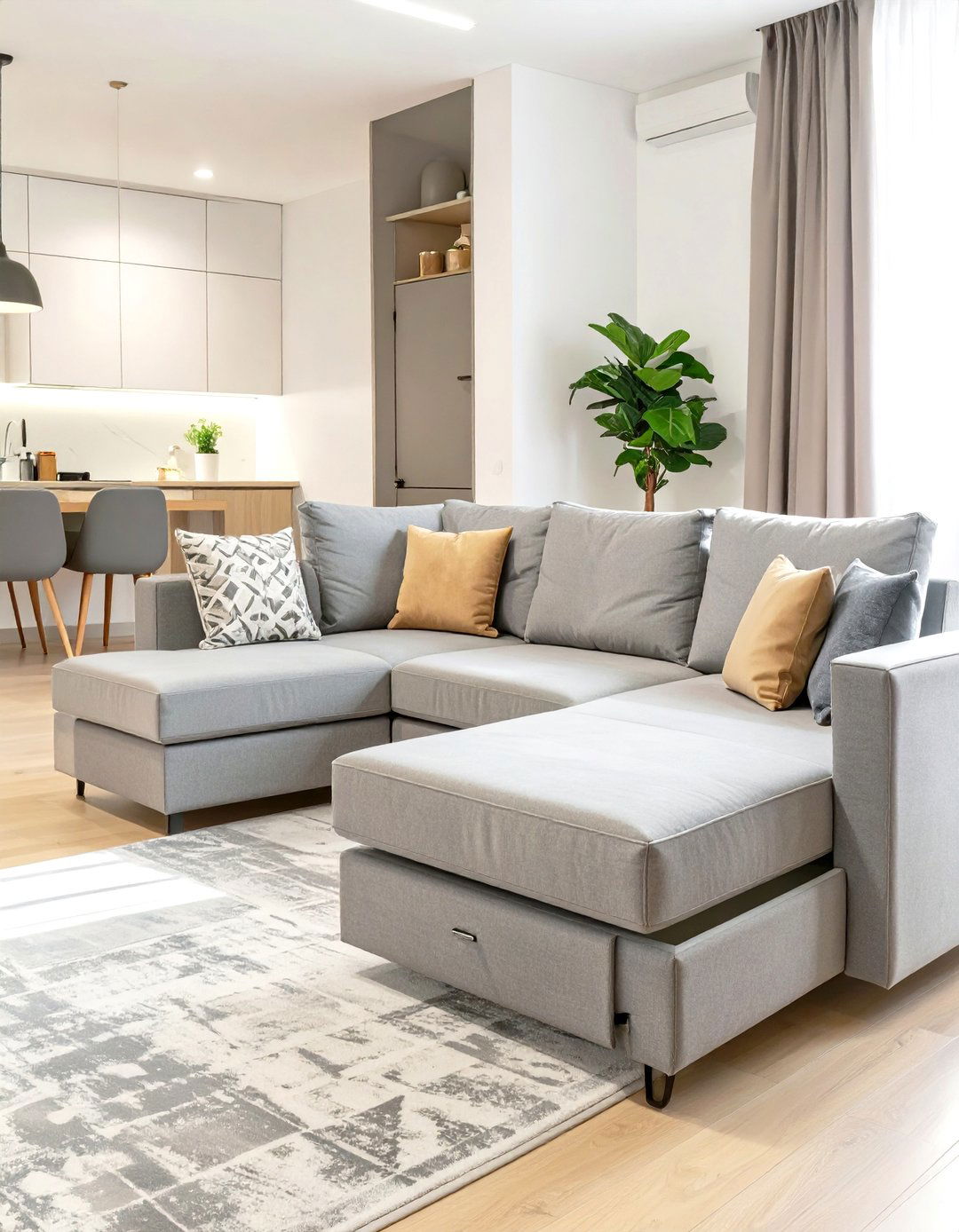 Sectional with Built In Storage Layout - 30 small living room sectional layout ideas