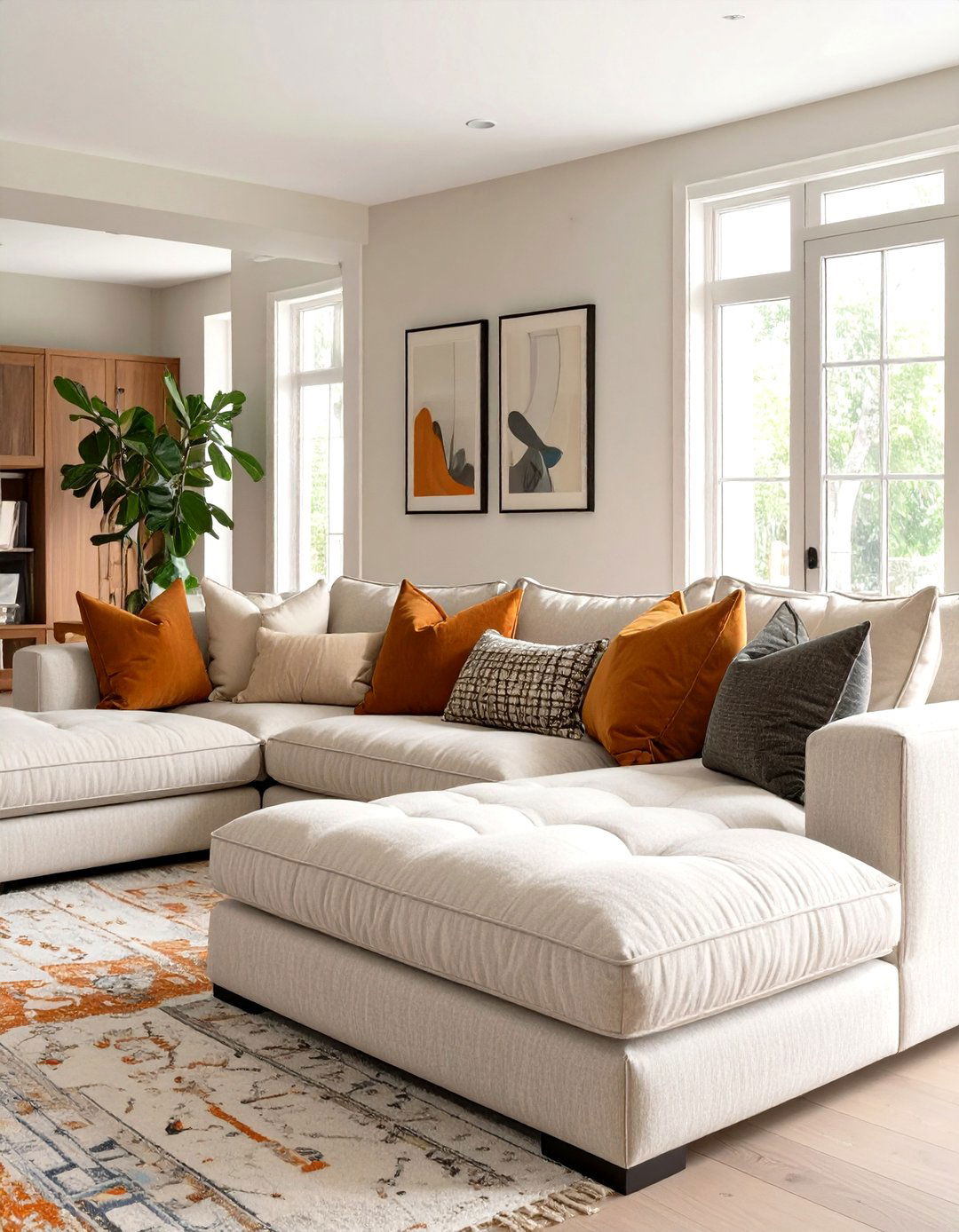 Sectional with Deep Seats for Extra Comfort - 30 sectional living room ideas