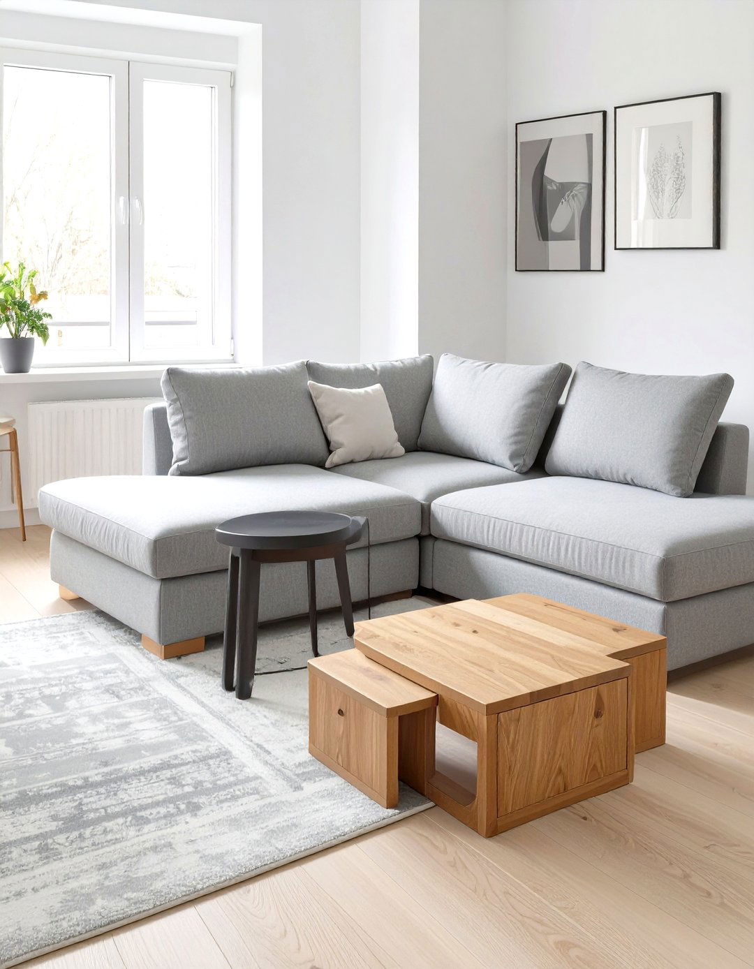 Sectional with Nesting Side Tables - 30 small living room sectional layout ideas
