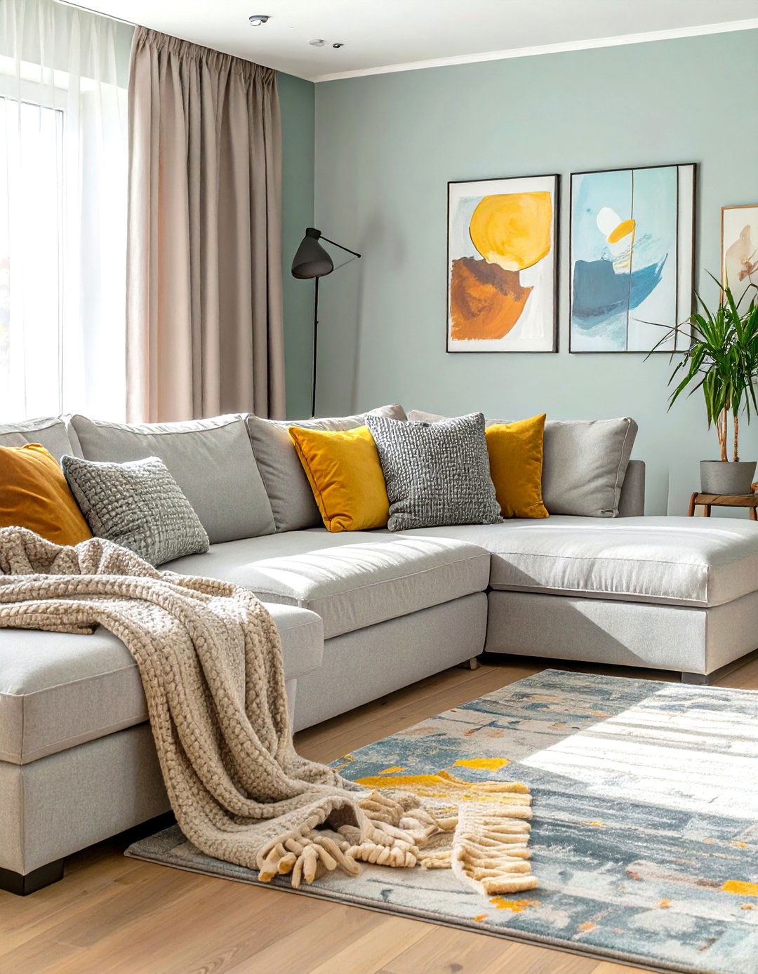 Sectional with a Chaise for Lounging - 30 sectional living room ideas