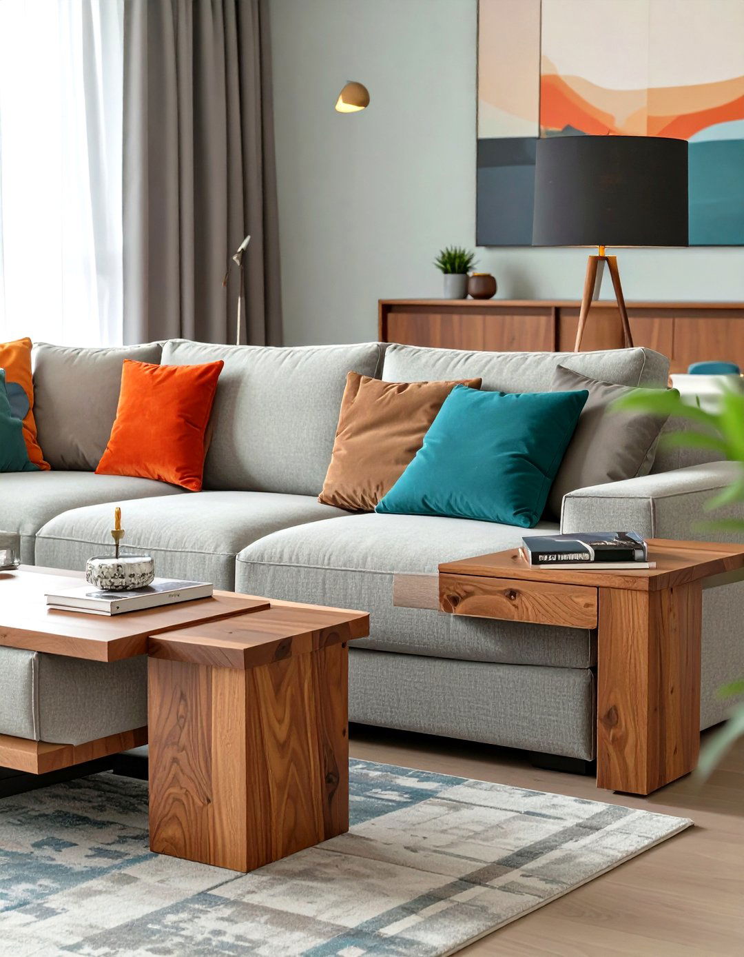Sectional with an Attached End Table - 30 sectional living room ideas