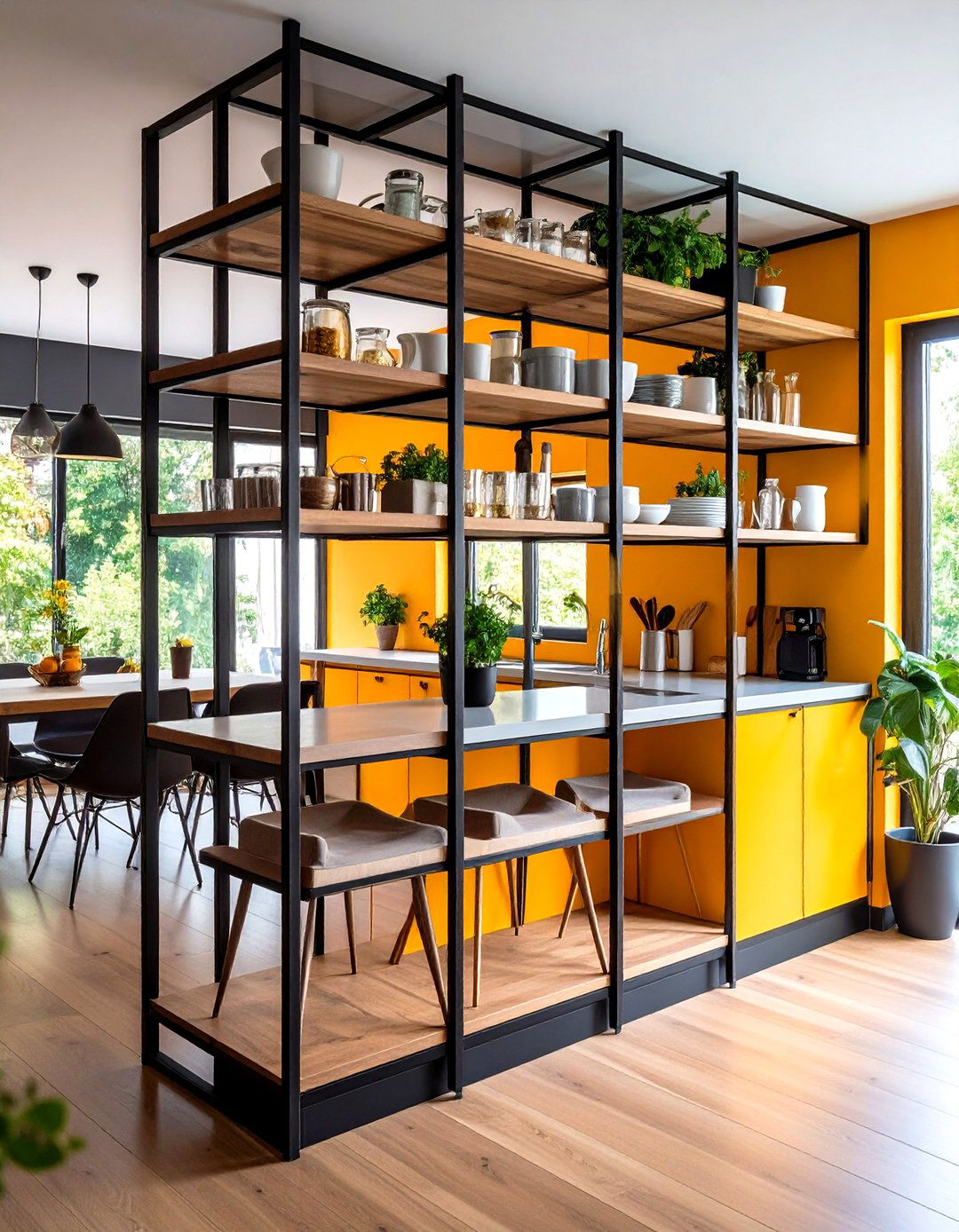 See Through Room Divider Kitchen Shelves - 30 kitchen shelves ideas