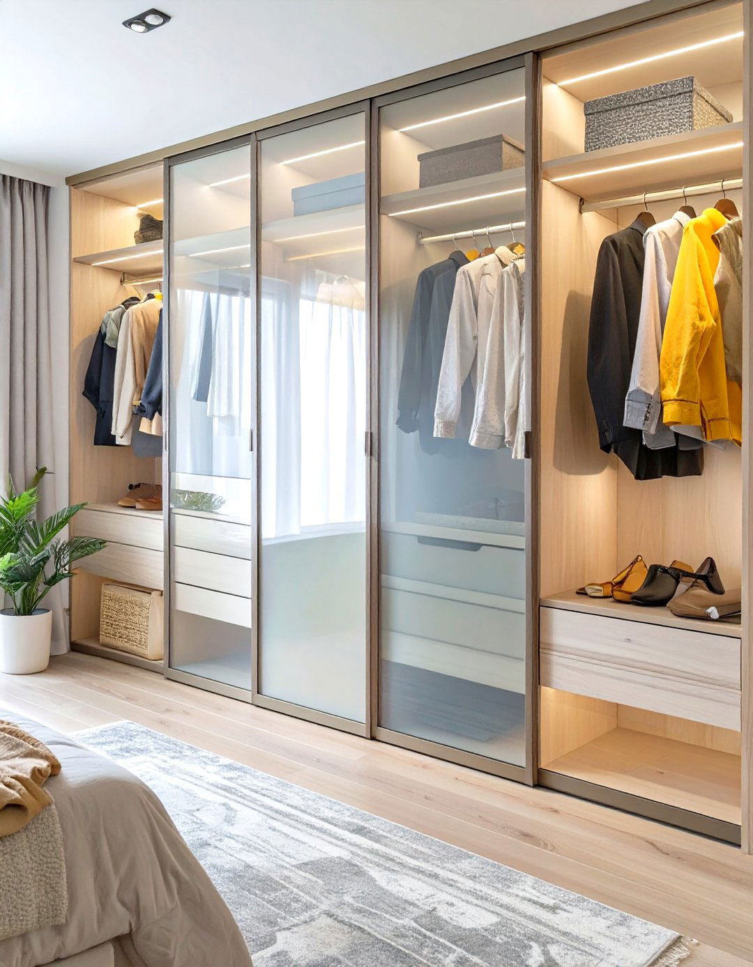 See Through Wardrobe Doors in Small Bedrooms - 30 small bedroom decor ideas