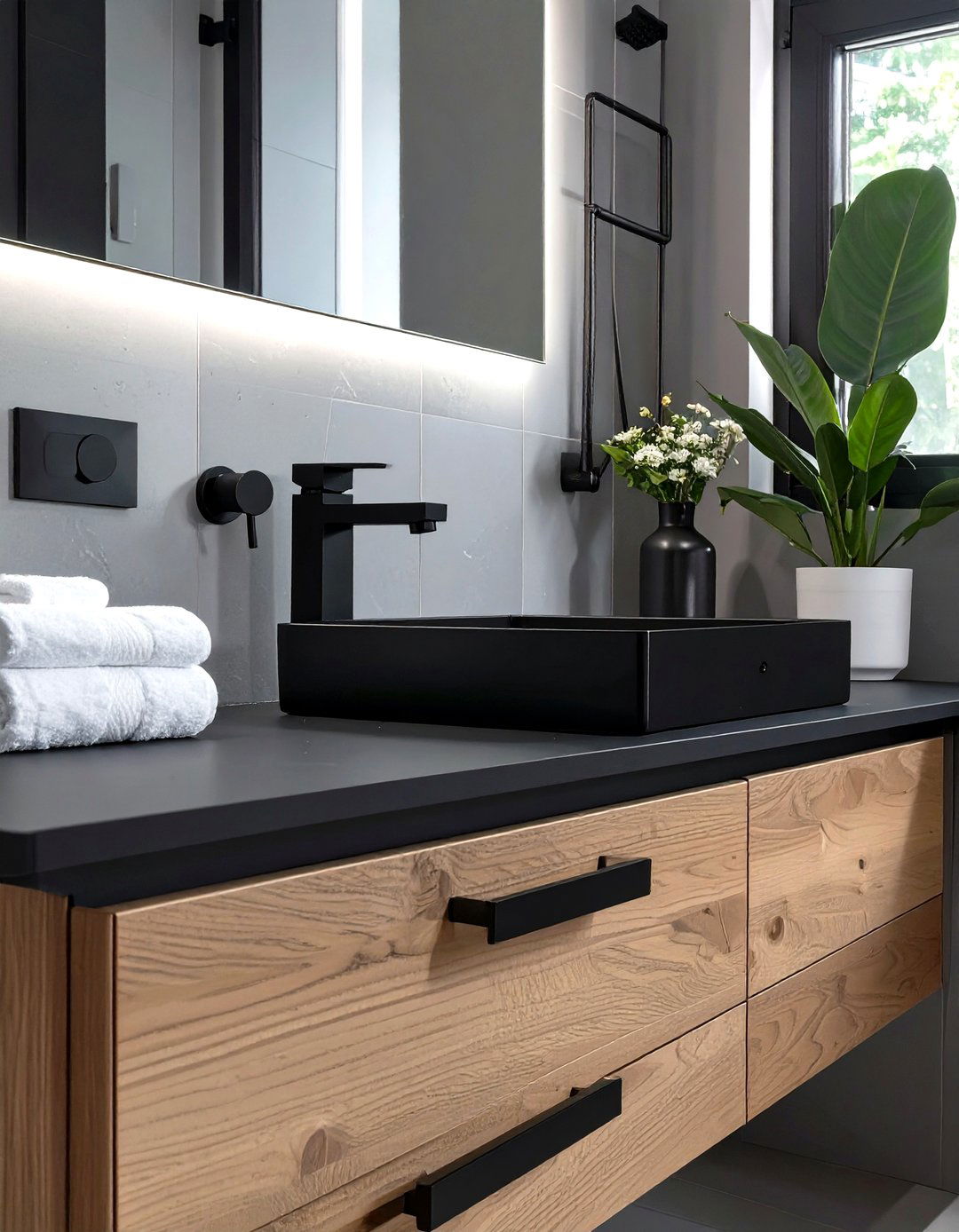 Select Minimalist Hardware and Fixtures - 30 small bathroom decorating ideas