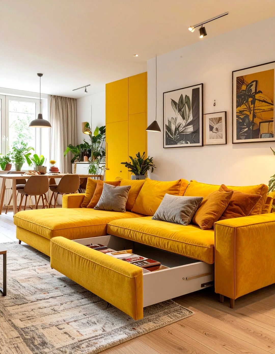 Select a Sofa with Built In Storage - 30 very small living room ideas