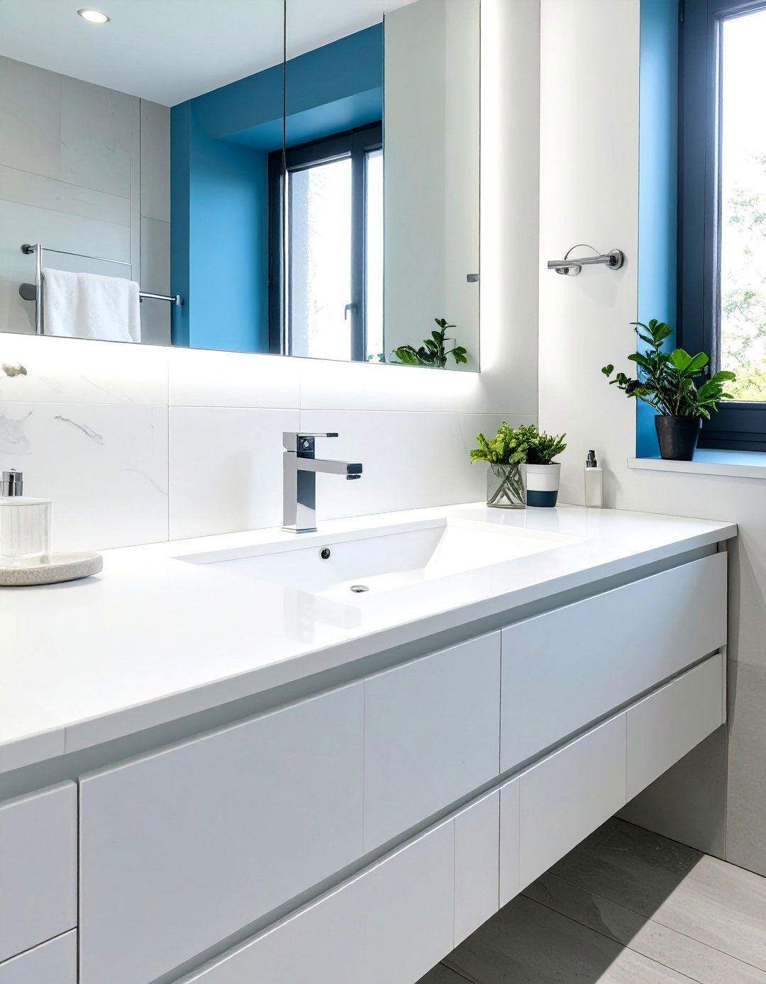 Select an Integrated Sink and Countertop - 30 small bathroom renovation ideas