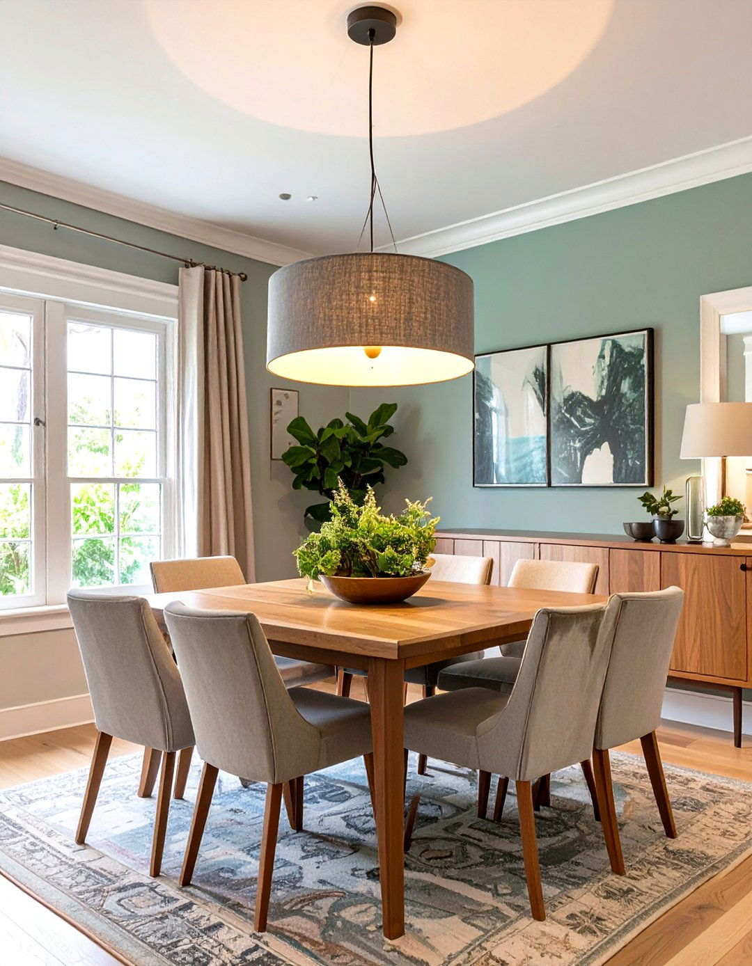 Semi Flush Mount Drum Light - 30 small dining room lighting ideas