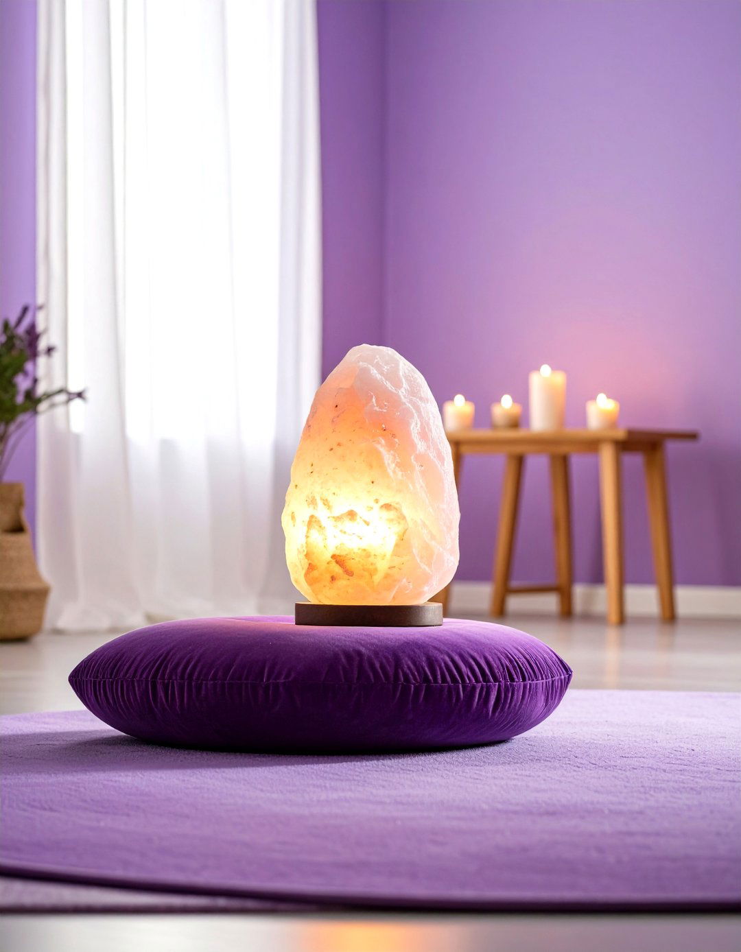 Serene Analogous Violet Red Violet and Red Meditation Room - 30 interior design color wheel ideas