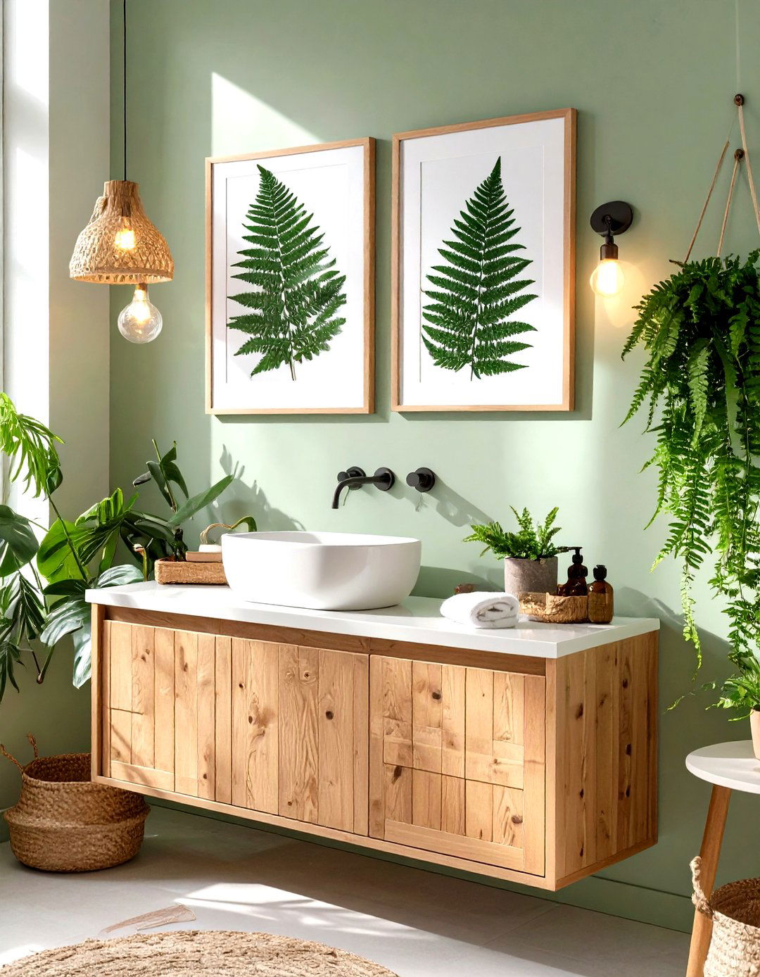 Serene Botanical Bathroom Art - 30 bathroom art ideas