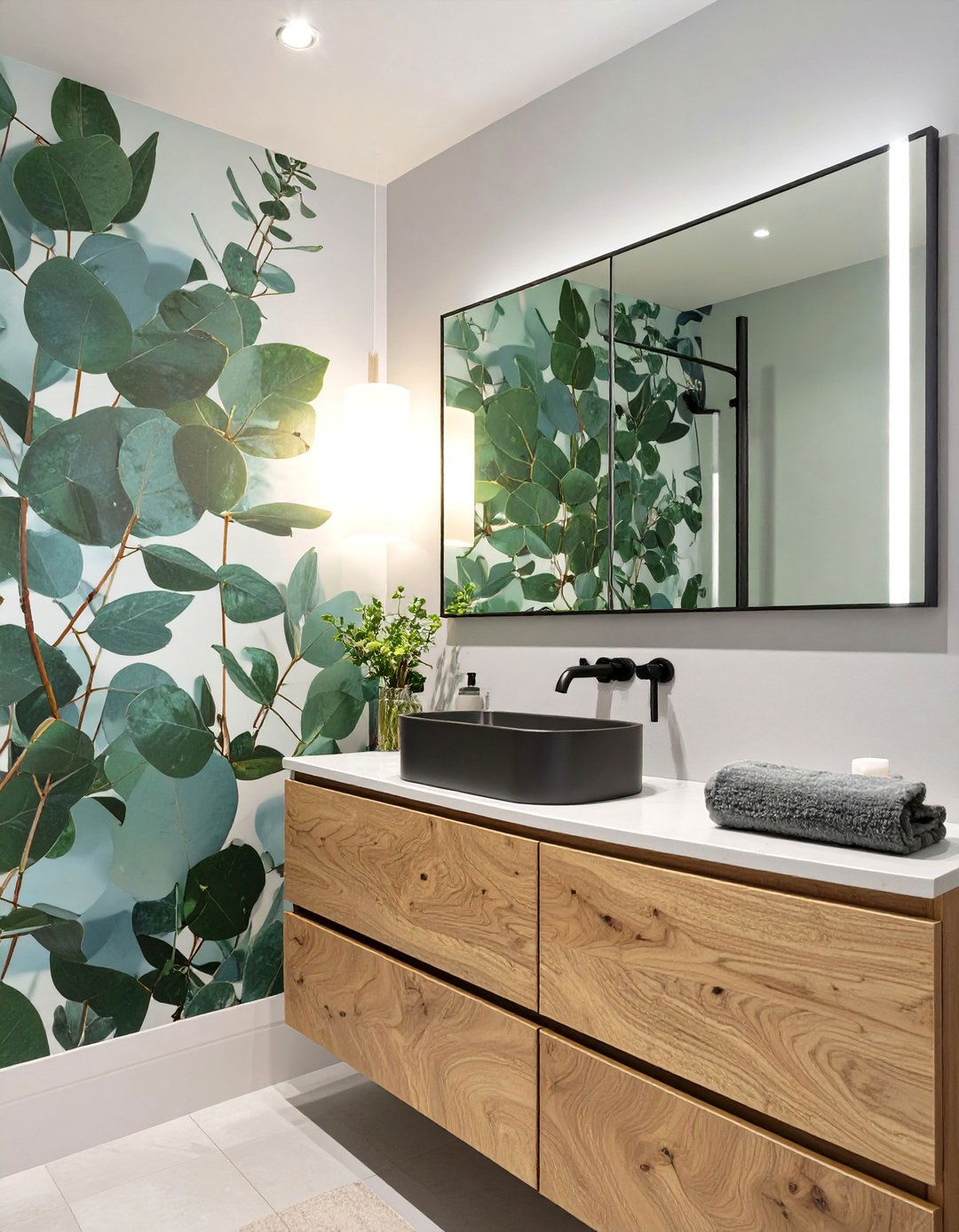 Serene Botanical Prints Bathroom - 30 bathroom wall art ideas