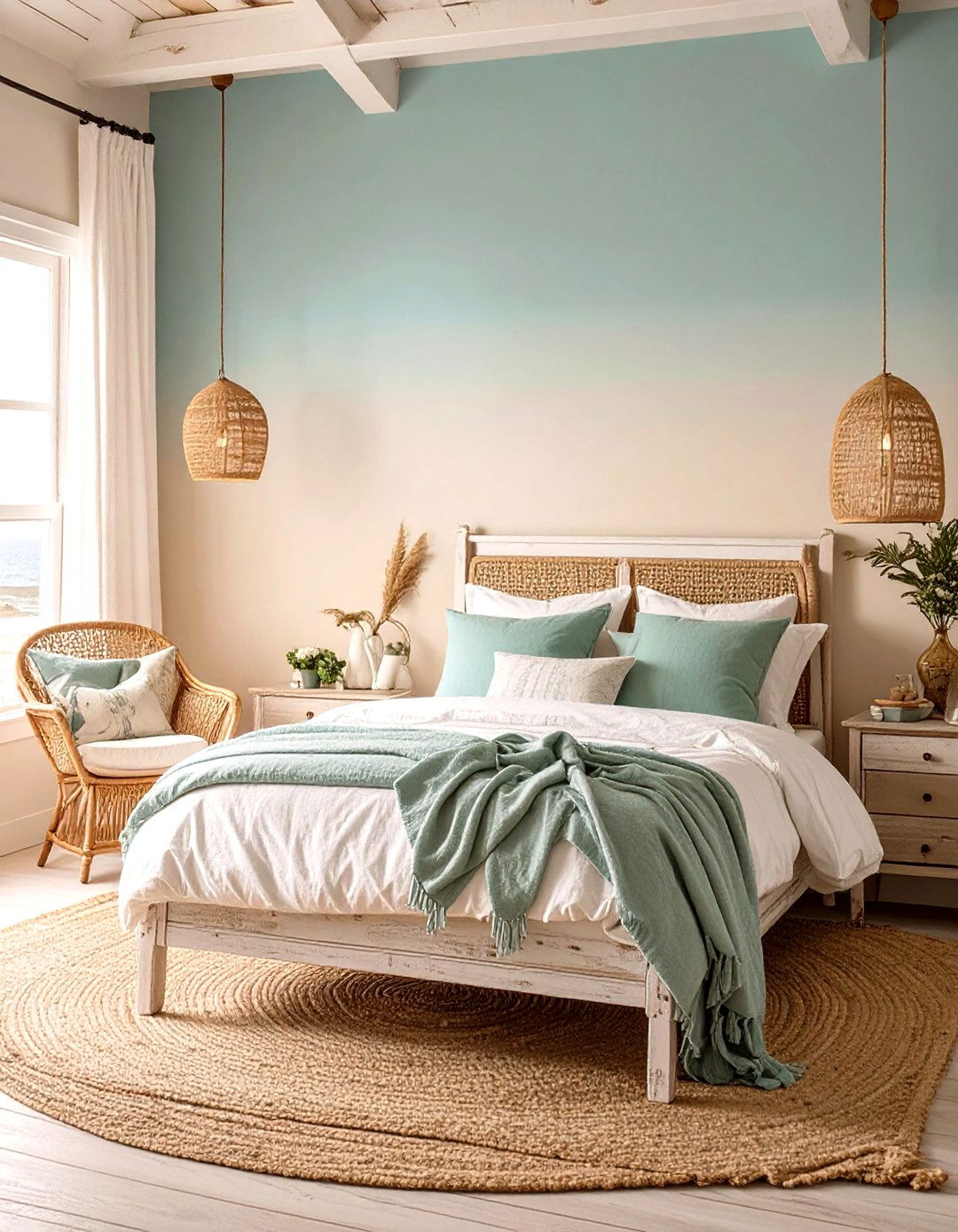 Serene Coastal Bedroom Gradation - 30 gradation in interior design ideas