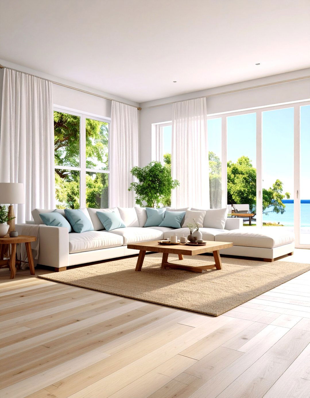 Serene Coastal Blue Living Room - 30 interior paint color ideas