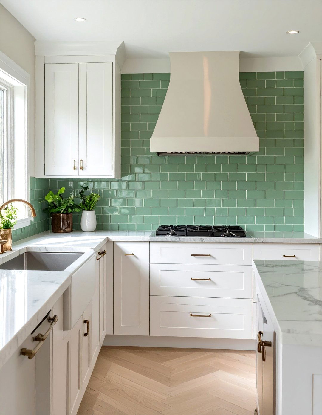 Serene Green Glass Subway Tile Kitchen Backsplash - 30 backsplash kitchen ideas