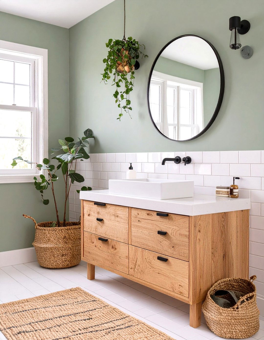 Serene Sage Green Bathroom - 30 bathroom paint color ideas