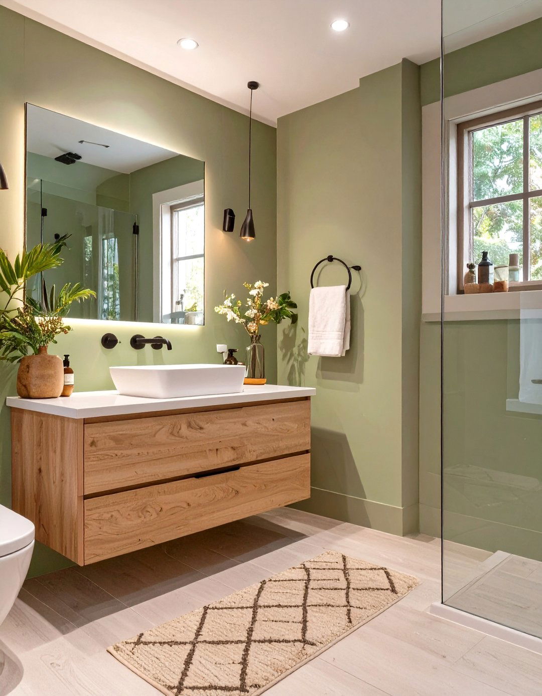 Serene Sage Green Bathroom - 30 bathroom wall paint ideas