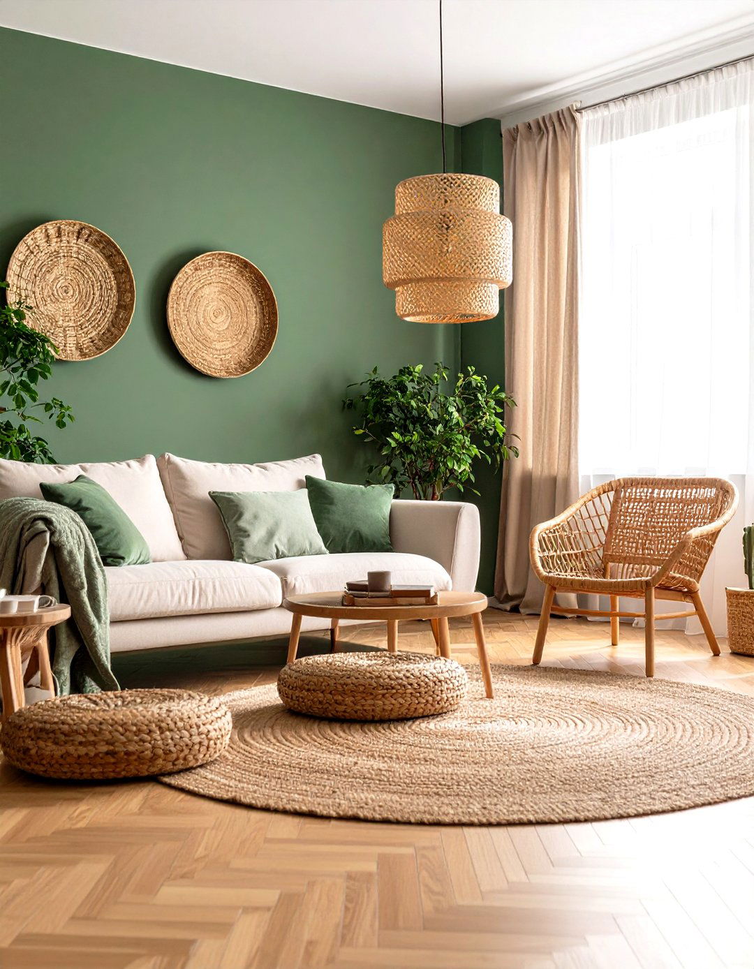 Serene Sage Green Living Room - 30 living room painting ideas