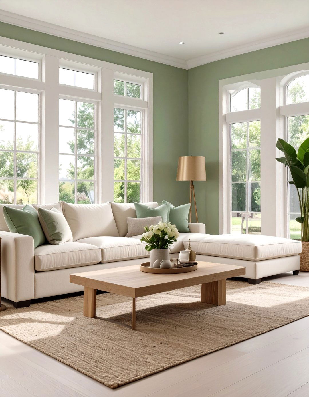Serene Sage Green Living Room - 30 color ideas for living room