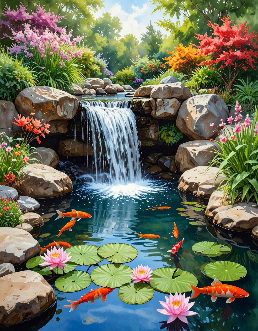 Serene Water Feature with a Pond - 30 outdoor living ideas