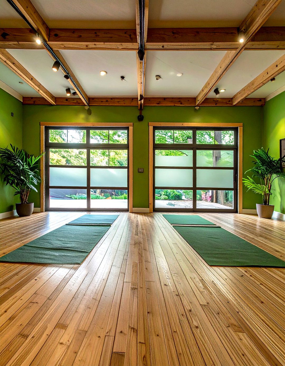 Serene Yoga and Meditation Studio - 30 garage door conversion ideas