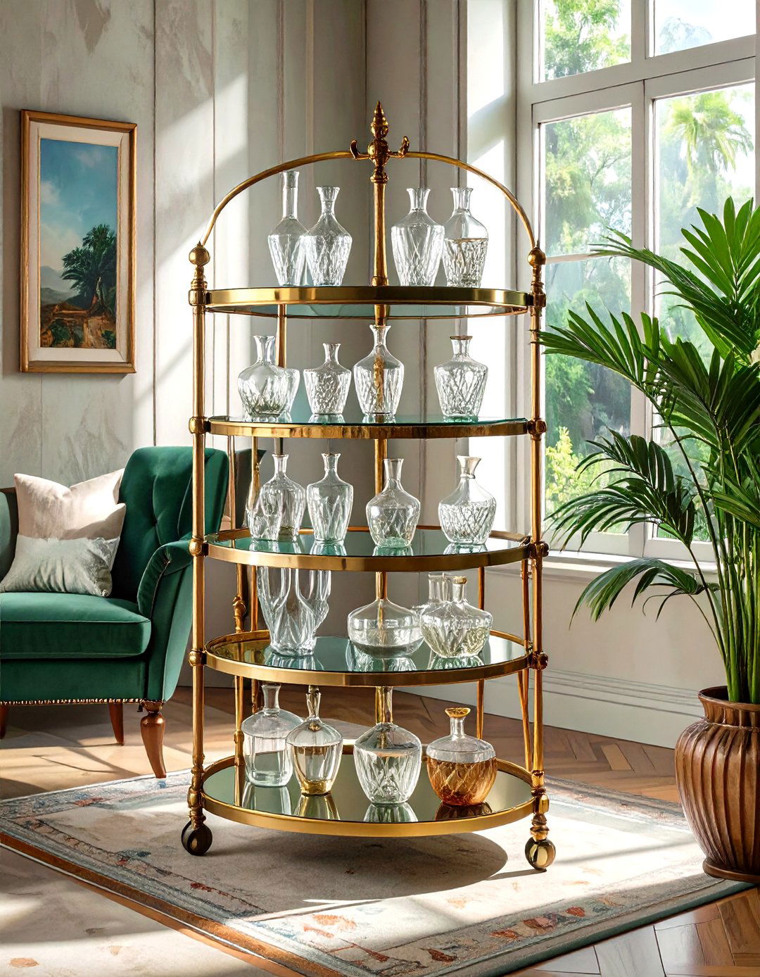Setting Up a Vintage Bar Cart - 30 vintage interior design ideas