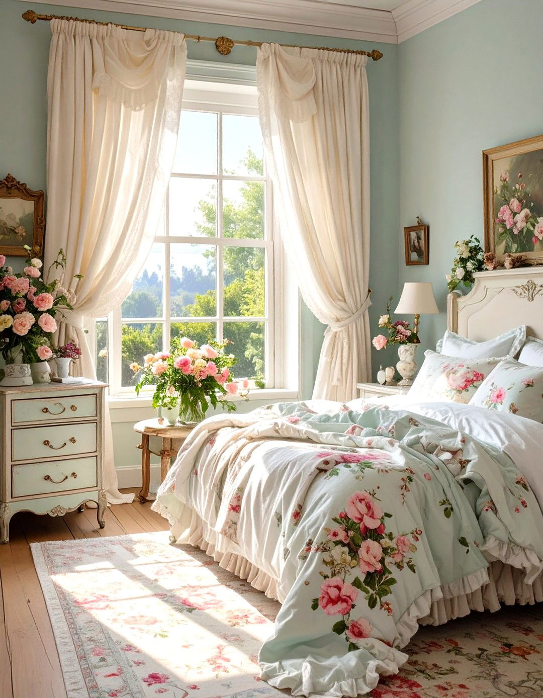Shabby Chic Bedroom Ruffled Curtains - 30 bedroom window ideas