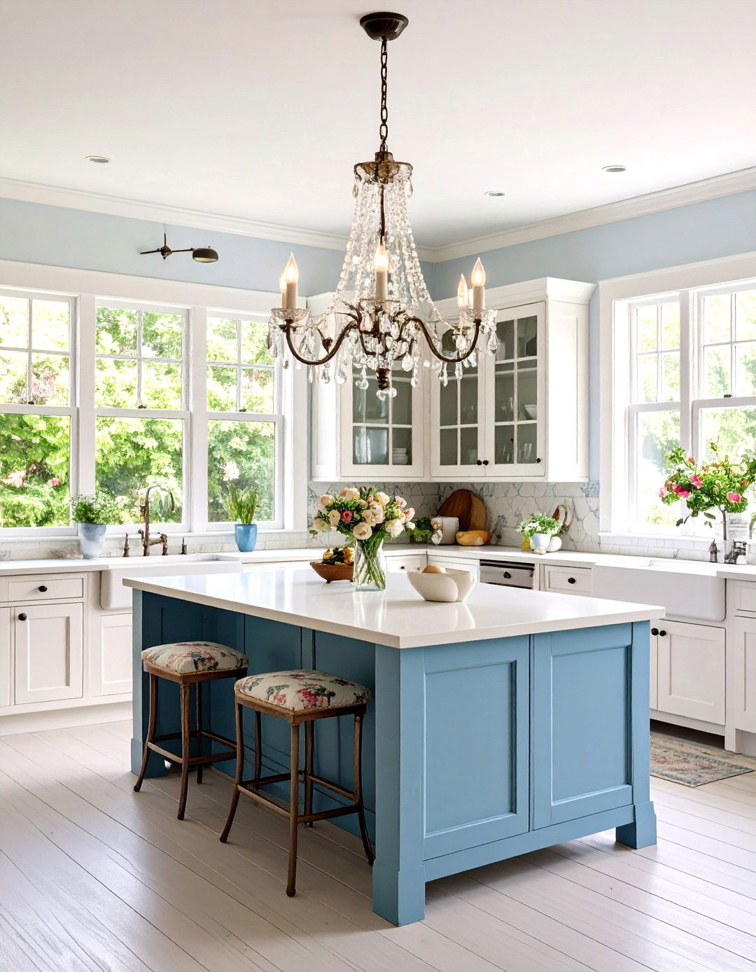 Shabby Chic Kitchen Distressed Chandelier - 30 kitchen light ideas