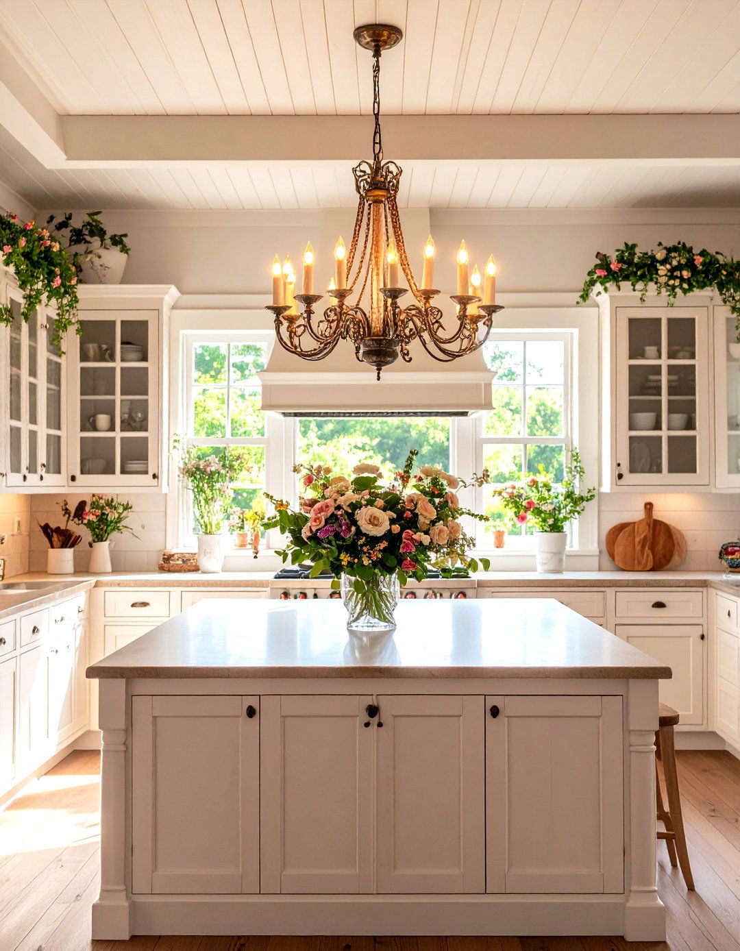 Shabby Chic Kitchen Distressed Chandeliers - 30 kitchen lights ideas