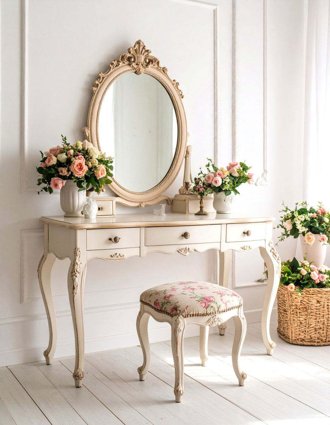 Shabby Chic Vanity Style - 30 diy vanity ideas